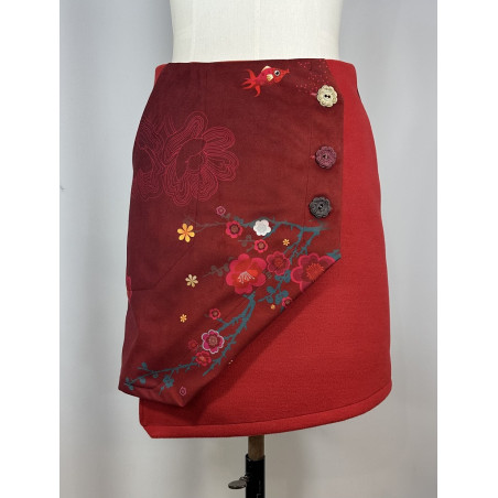 KIT PRET A COUDRE JUPE MONA CERISE
