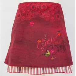 TISSUS VELOURS JULIE ROUGE